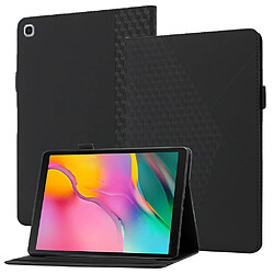 Etui en PU support motif losange skin touch, auto-absorbé, porte-cartes noir pour votre Samsung Galaxy Tab A 10.1 (2019) T510 T515