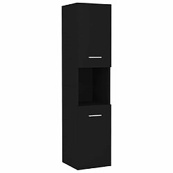 Maison Chic Armoire de salle de bain,Meuble de rangement,Meuble haut Noir 30x30x130 cm Aggloméré -GKD616029