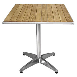 Table carrée Aluminium et frêne 700 mm - Bolero