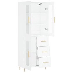 Avis vidaXL Buffet haut Blanc 69,5x34x180 cm Bois d'ingénierie