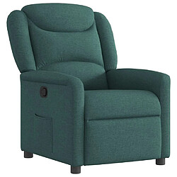 vidaXL Fauteuil inclinable Vert foncé Tissu