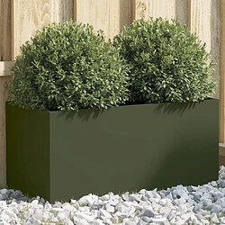 vidaXL Jardinière vert olive 62x30x29 cm acier