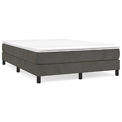 vidaXL Sommier à lattes de lit et matelas Gris foncé 140x190cm Velours