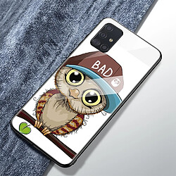 Coque en TPU verre de surface d'impression hibou pour votre Samsung Galaxy A71