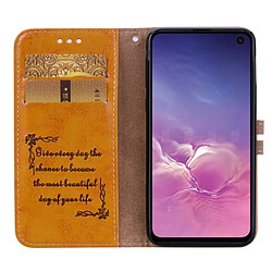 Wewoo étuis en cuir Coque Housse Etui à rabat horizontal de texture Business Style Oil pour Galaxy S10 E, avec support, logements pour cartes et portefeuille (Marron) pas cher