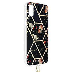 Avizar Coque iPhone XS Max Motif géométrique avec Cordon Amovible noir