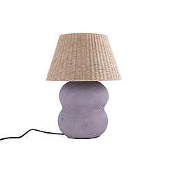 Rendez Vous Deco Lampe Ida en jute et papier mauve