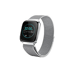 YP Select 1,3 pouces Écran couleur Pression artérielle Moniteur de fréquence cardiaque Sport Bluetooth Smart Wristband Watch-Argenté