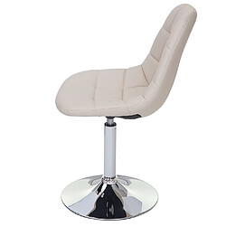 Decoshop26 2x chaises de salle à manger en synthétique crème pied chromé pivotant CDS04421