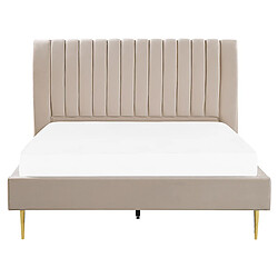 Acheter Beliani Lit double en velours beige 180 x 200 cm MARVILLE