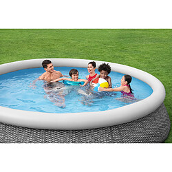 Piscine Gonflable pour Enfants Bestway Fast Set Design Rotin Ø366x76 cm avec Épurateur à Cartouche de 1.249 l/h