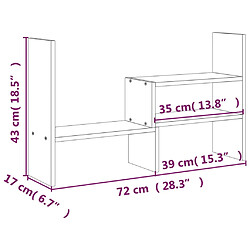 vidaXL Support pour moniteur Blanc (39-72)x17x43 cm Bois de pin solide pas cher