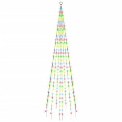 vidaXL Sapin de Noël sur mât de drapeau 310 LED Colorées 300 cm