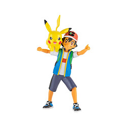 Jazwares Pokémon - Figurines Battle Feature Ash & Pikachu 11 cm