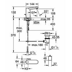 GROHE 36331001 Robinet lavabo infrarouge avec mitigeur/limiteur de température