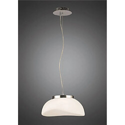 Luminaire Center Suspension Opal 1 Ampoule E27, chrome poli/verre blanc dépoli