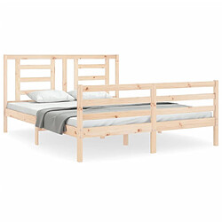 Maison Chic Lit adulte - Cadre Structure de lit avec tête de lit Contemporain king size bois massif -MN32672