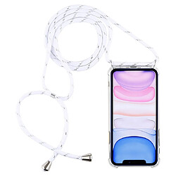 Wewoo Coque Souple pour téléphone portable TPU transparente anti-chute à quatre coins avec cordon iPhone 11 blanc