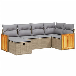 vidaXL Salon de jardin avec coussins 6pcs mélange beige résine tressée