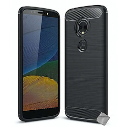 Htdmobiles Coque silicone gel carbone pour Motorola Moto E5 + film ecran - NOIR