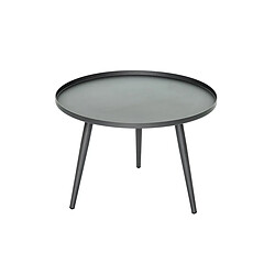 Table basse gigogne ronde grise en aluminium Antiparos Ø 60 x 42 cm - Jardiline