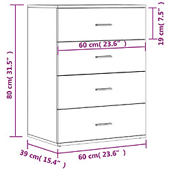 vidaXL Buffet blanc 60x39x80 cm bois d’ingénierie pas cher