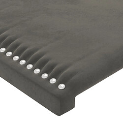 Maison Chic Tête de lit moderne avec oreilles pour chambre - Décoration de lit Gris foncé 163x16x78/88 cm Velours -MN54136 pas cher