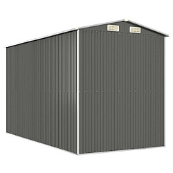 Acheter Helloshop26 Abri de jardin cabane cabanon maison de stockage remise extérieur hangar outils robuste clair 192 x 357 x 223 cm acier galvanisé gris 02_0022257