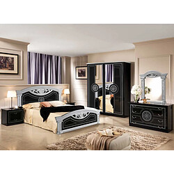 Dansmamaison Chambre complète 160x200 Noir/Argent - ALIENOR