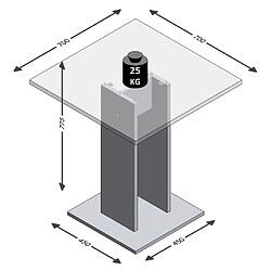 Mes Table bistrot carrée 70x77,5 cm blanche pas cher