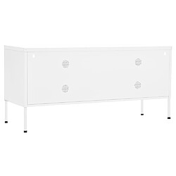 Acheter vidaXL Meuble TV Blanc 105x35x50 cm Acier