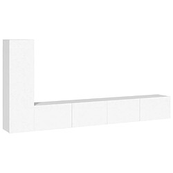 vidaXL Ensemble de meubles TV 3 pcs Blanc Bois d'ingénierie