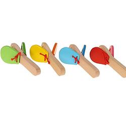 Wewoo 4 PCS Creative Castagnettes En Bois Clapper Enfants Early Education Musique JouetsCouleur Aléatoire