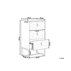 Avis Beliani Commode effet bois foncé et blanche 3 tiroirs NUEVA