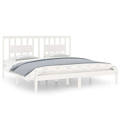 vidaXL Cadre de lit sans matelas blanc bois massif 200x200 cm