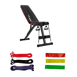 Pack Banc de Musculation Keboo Fitness Serie 500 129,5x45x118 cm et 6 Bandes Élastiques pour Différents Niveaux d'Entrainement