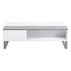 Avis SELSEY Table basse - KOSTRENA - 110x60 cm - blanc / béton