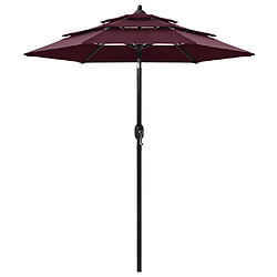 Maison Chic Parasol Jardin | Parasol à 3 niveaux avec mat en aluminium Bordeaux 2 m - GKD24108