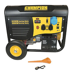 CHAMPION POWER EQUIPMENT Groupe électrogène essence monophasé 6250W CHAMPION Démarrage électrique + Télecommande Silencieux 389 cm³ Autonomie 10h