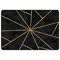 vidaXL Tapis lavable noir et doré 160x230 cm antidérapant