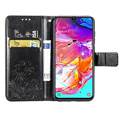 Acheter Wewoo Housse Coque Étui en cuir à Motif fleurs pressées Lucky Clover pour Galaxy A70avec porte-cartes et & Portefeuille et dragonne Noir