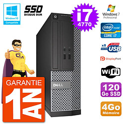 PC Dell 3020 SFF Intel i7-4770 RAM 4Go SSD 120Go Graveur DVD Wifi W7 - Occasion