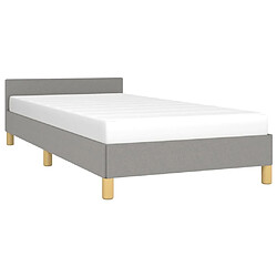 Avis Maison Chic Lit adulte - Cadre Structure de lit avec tête de lit Contemporain Gris clair 100x200 cm Tissu -MN84877