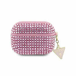 Guess Maroquinerie Guess GUAPHDGTPP Coque pour AirPods Pro Rose Strass Triangle Charm