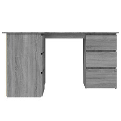 Avis Helloshop26 Bureau table poste de travail meuble d'ordinateur informatique étude d'angle sonoma 145 x 100 x 76 cm bois d'ingénierie gris 02_0023695