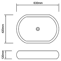 vidaXL Vasque ovale céramique Noir pour salle de bain pas cher