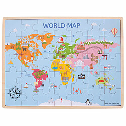 Bigjigs Toys Puzzle de carte du monde en bois