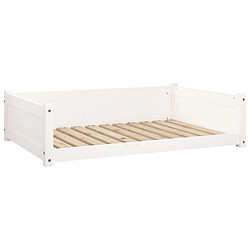 vidaXL Lit pour chien Blanc 105,5x75,5x28 cm Bois de pin solide