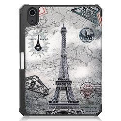 Etui en PU trois volets avec support et porte-stylo tour Eiffel pour votre Apple iPad mini 6 (2021)