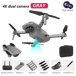 Mini Drone Avec Caméra WiFi FPV Cardan Auto Stabilisant 4k Double Cam Gris